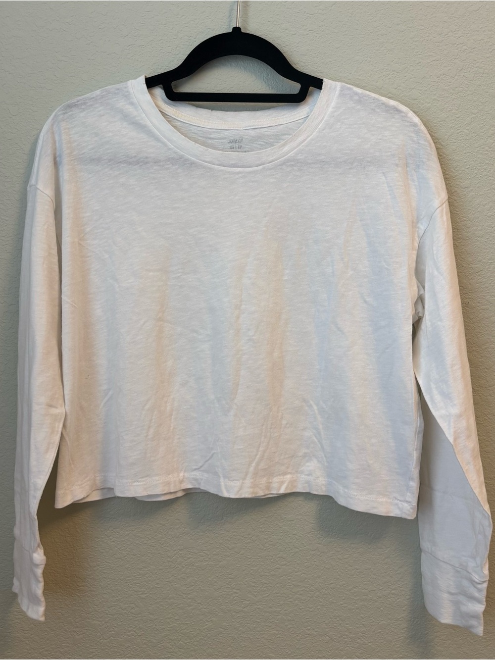 Aerie Distressed White Long Sleeve